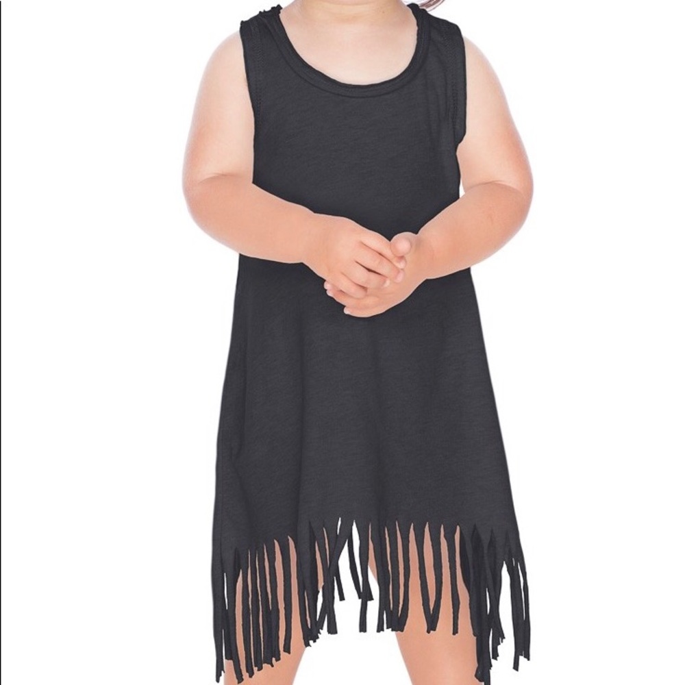 Kavio! Baby & Toddler Girl Raw Edge Fringe Dress